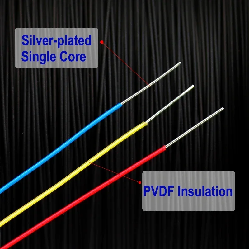 High-Temperature Silver-Plated Copper Wire with PTFE Insulation