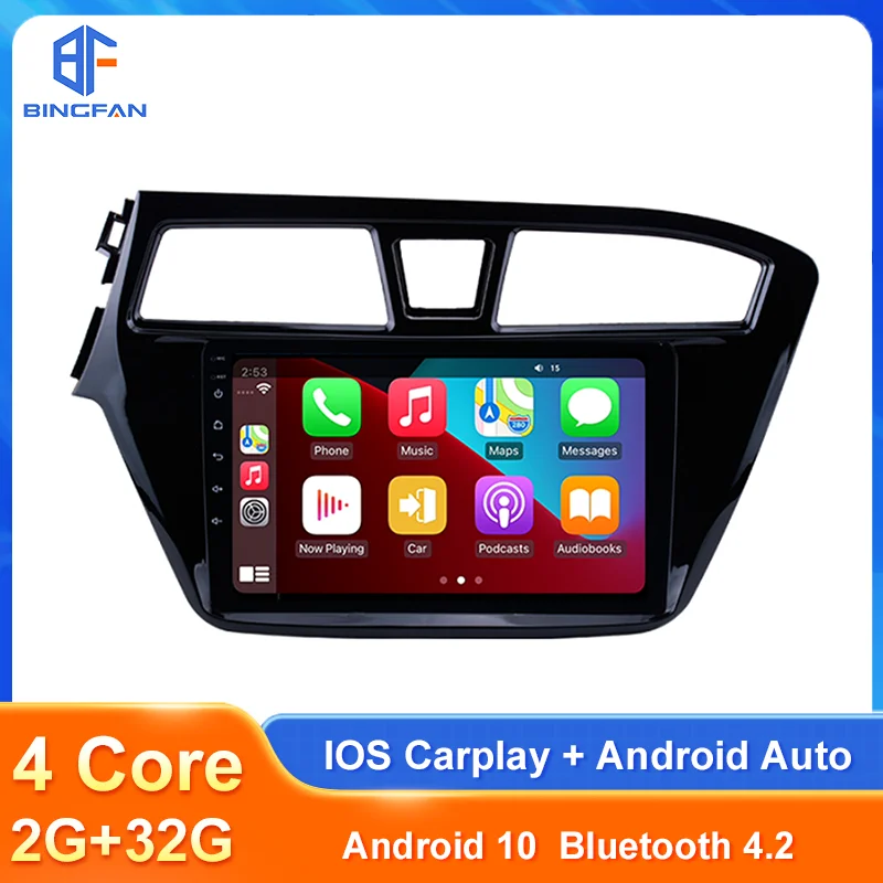 

Bingfan Quad Core Ram 2G Rom 32G Carplay Android Car Auto Radio For HYUNDAI I20 LHD 2014-2015 9 Inch Car DVD Player