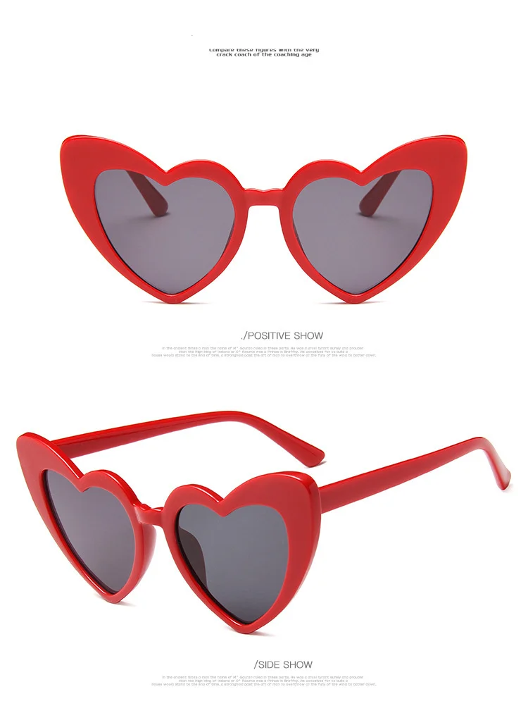 Sunglasses Fashion Versatile Shopping Peach Heart Love Sunglasses Metal Hinge Large Frame Personalized Glasses_voghion.com