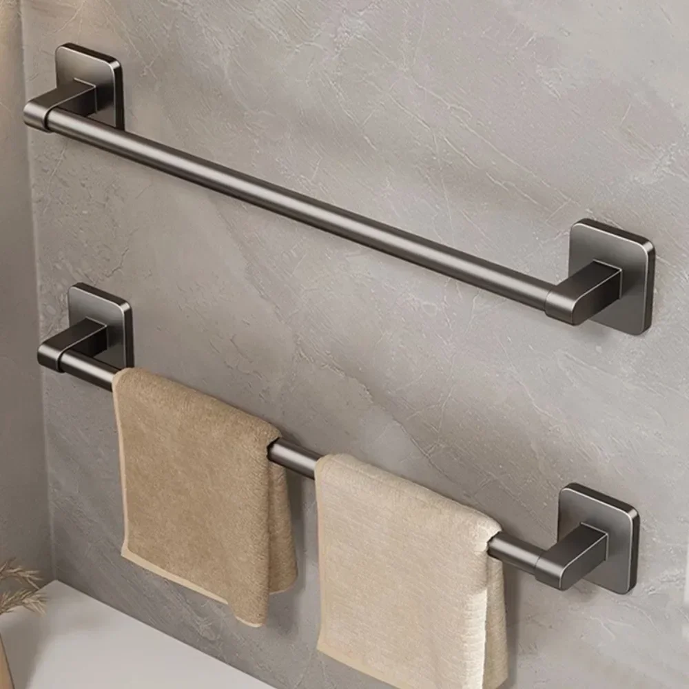 30/40cm Wall Mounted Towel Rack Bathroom Storage Rack No Drilling Bathroom Horizontal Bar Towel Kitchen Accessorie