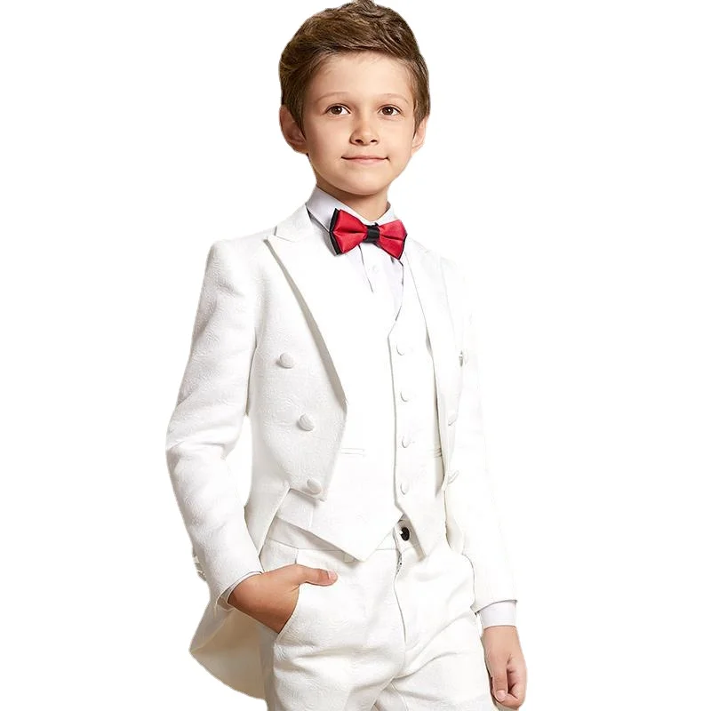 

5 Pieces jacket+pants+Vest Big Children's Tuxedo Boys'suit Small Stage Show Flower Piano Performance Dress Jacket size 110-170