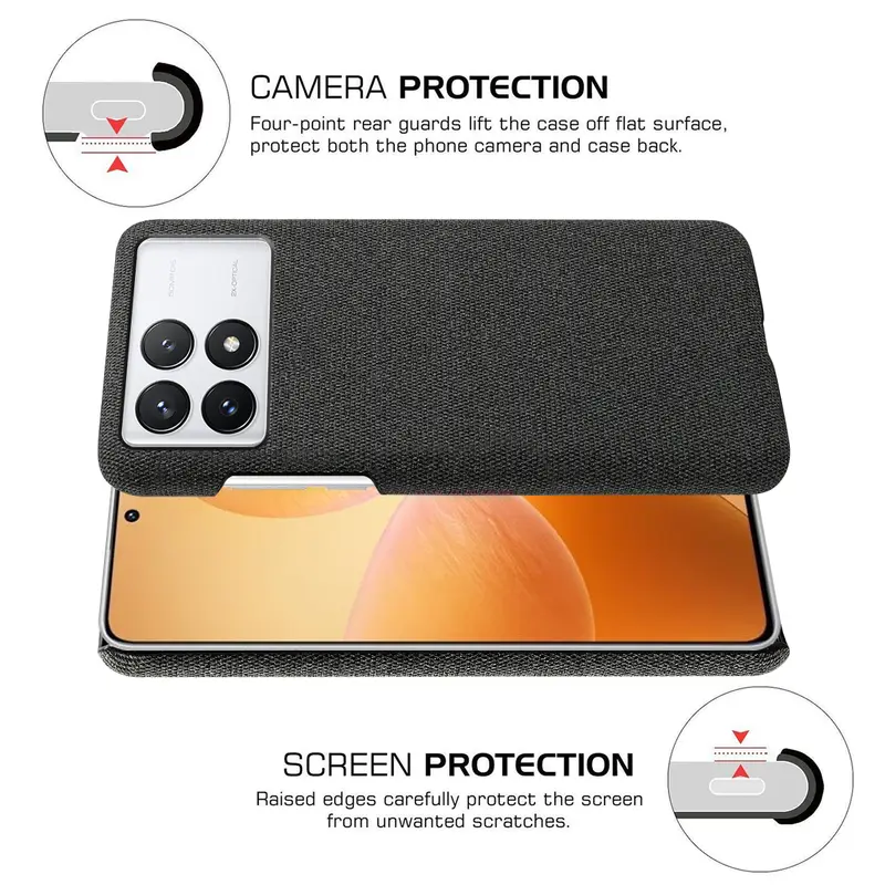 For Xiaomi Redmi K70E Poco X6 Pro Case Luxury Fabric Antiskid Cover For Xiaomi Poco X6 Pro Cloth Case For Redmi K70E Capa Funda - Image 3
