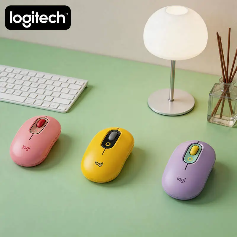 로지텍 M350 POP 무선 마우스 77g 초경량 자동 절전 저소음 클릭으로 아늑한 카페 및 서점 작업 공간에 적합