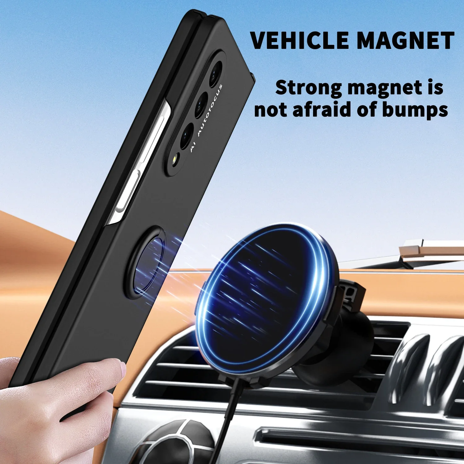 2024 Hot Macaron Case For Samsung Galaxy Z Fold 5 4 3 2 5G Case Magnet Bracket Housing Hinge Protective With Tempered Film Cover