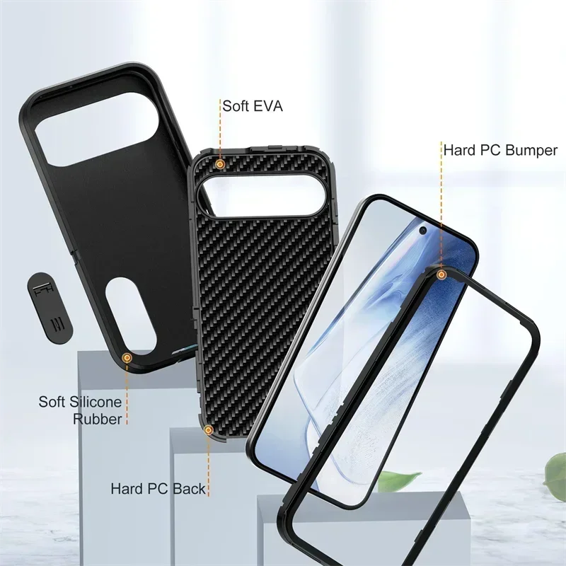 Rugged Hybrid Heavy Armor Invisible Bracket Case, TPU+PC Enhanced Anti-drop Protection