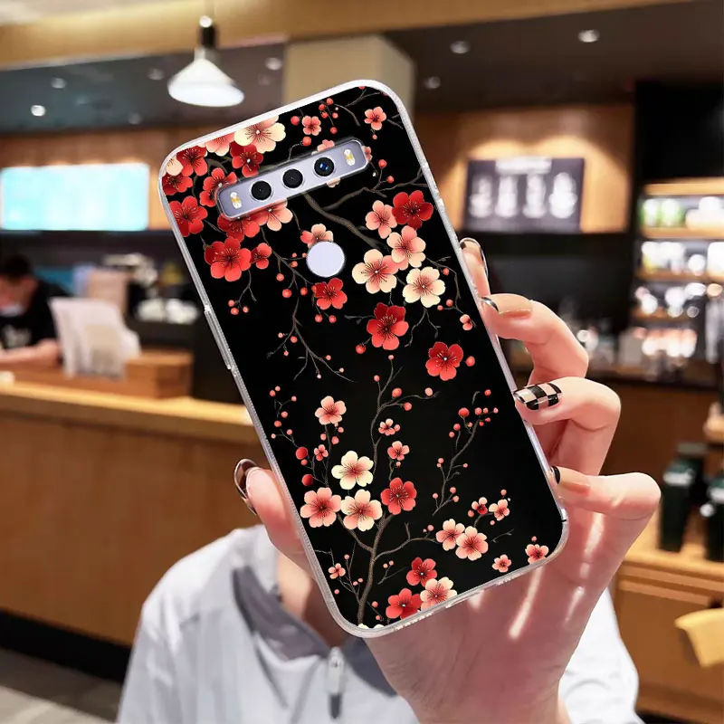 Luxury Shockproof Clear Soft Silicone Phone Case with Flower Design