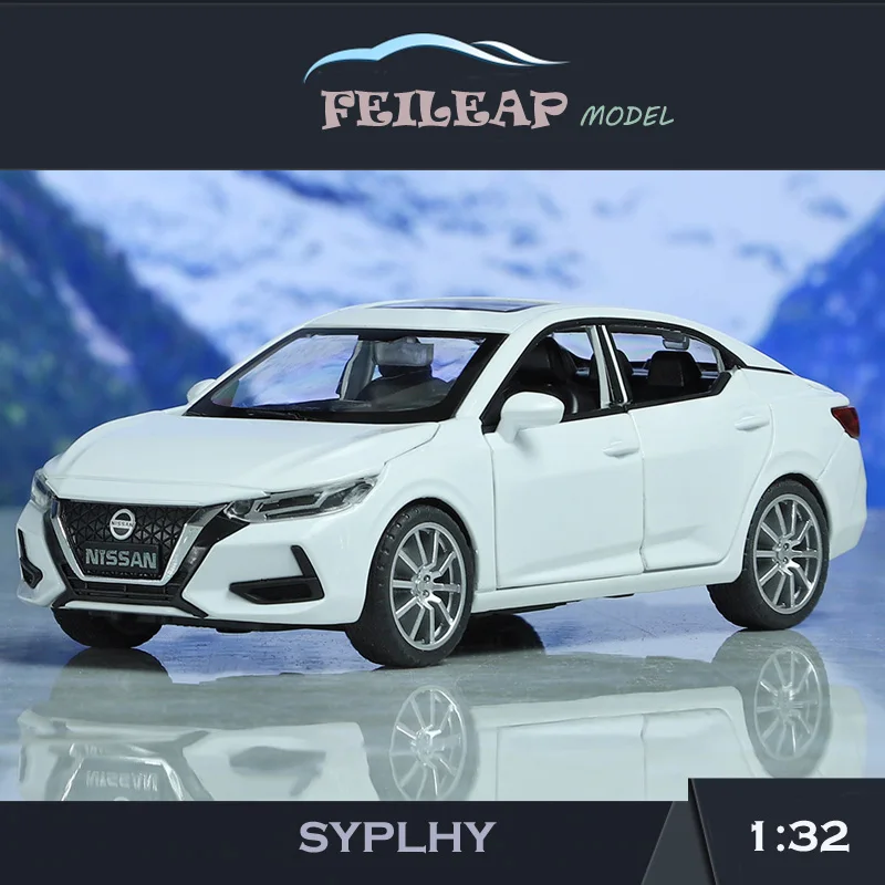 

Модель автомобиля под давлением 1/32 Nissan Sylphy, модель автомобиля со звуком, коллективные игрушки для детей и мальчиков, автомобили из литья металла, миниатюрный автомобиль