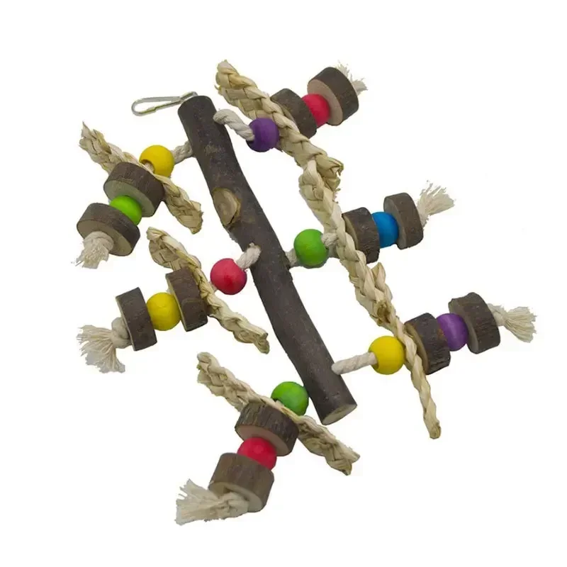 Parrot Bite Toys Wooden Natural Medium To Large Parrot Supplies Bird Cage Accessories Bird Toys Parrot Accessories 4