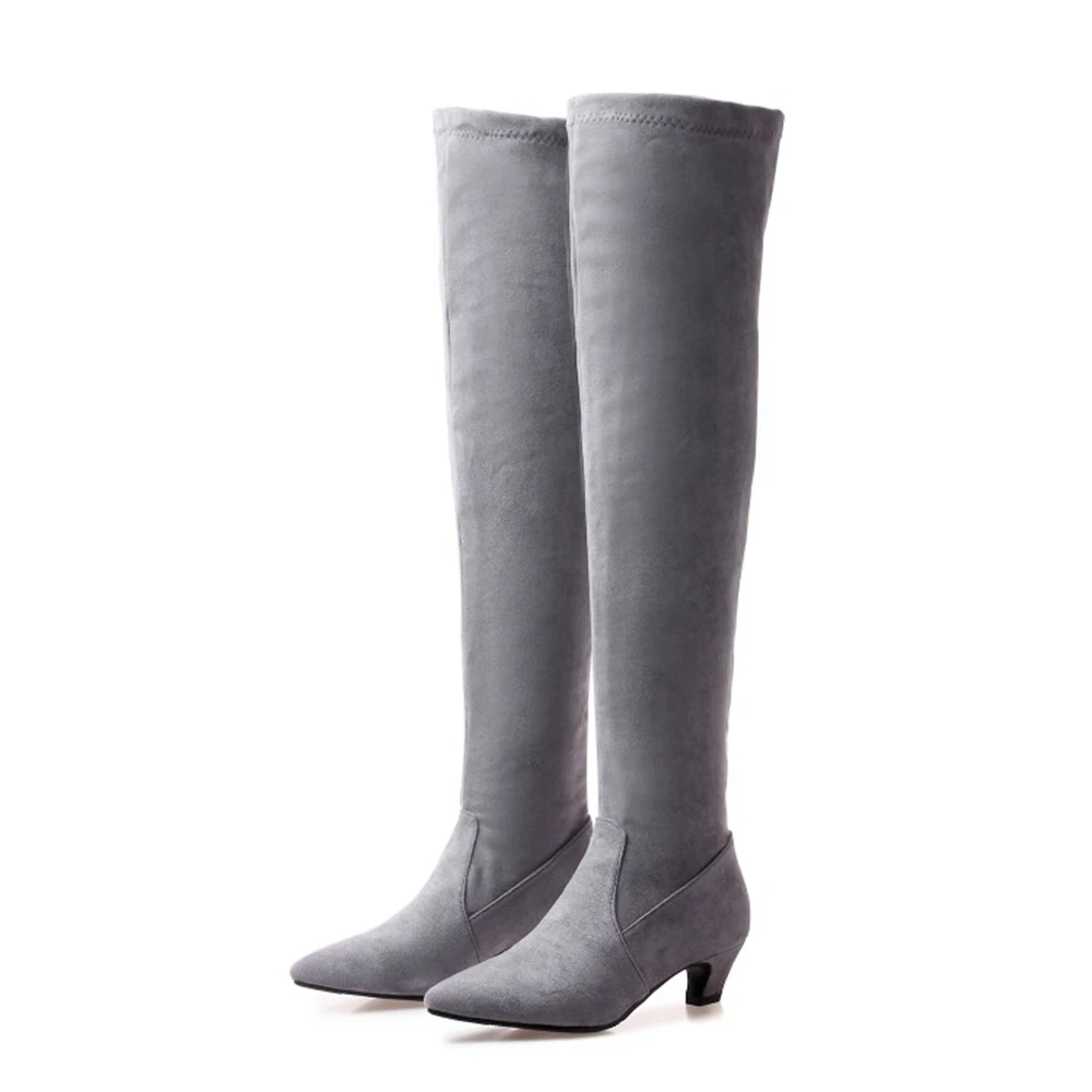 

Botas De Mujer 2024 Warm Plush Thigh High Women Boots Over The Knee Elastic Stretch Sexy Street Ladies Shoes Big Size 54 18-57