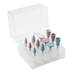 12 - Piece Dental Silicone Rubber Polishing Set (12Pcs Square)