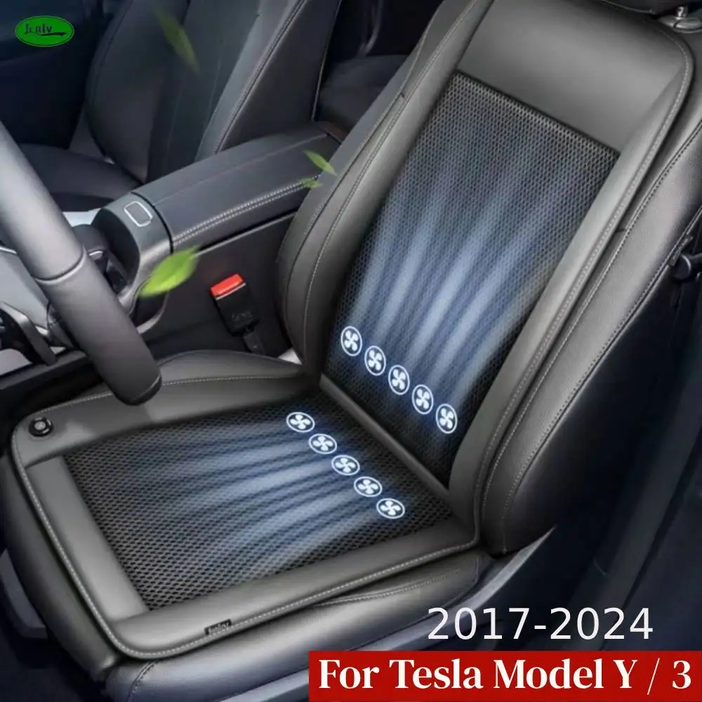 

For New Tesla Cushion Ventilation Seats Cover Model 3 Y 2017-2024 Summer Cool Breathable with Fan Ventilated Seat CarAccessories