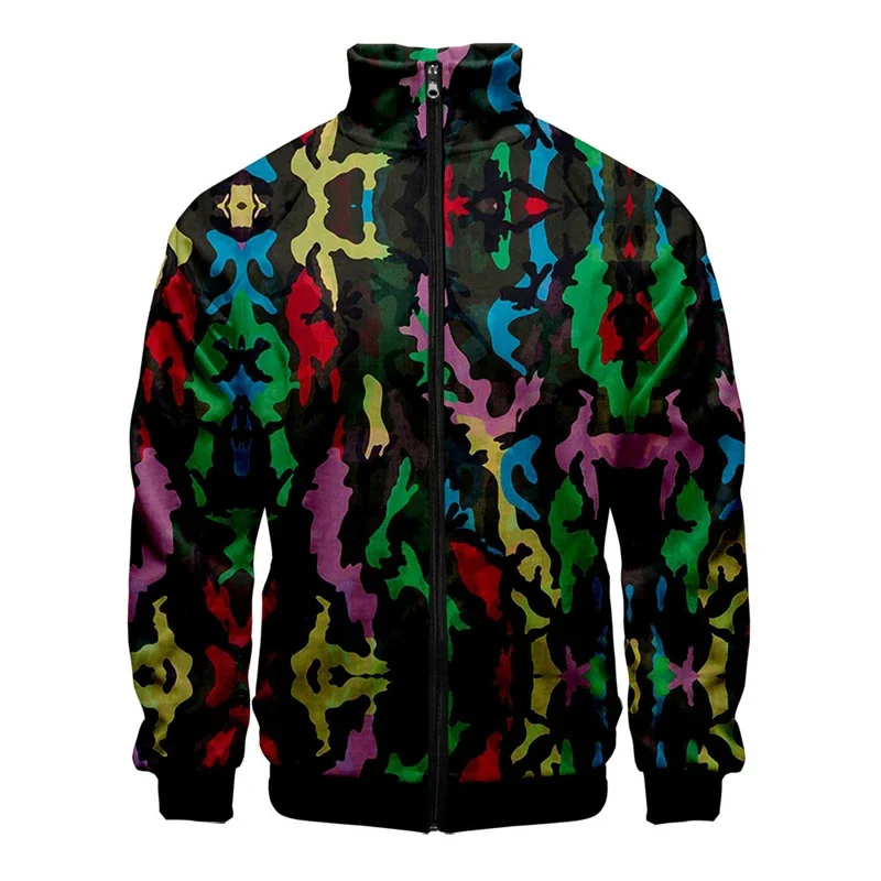 thumbnail image 1 of Chaqueta con cremallera y estampado 3D de leopardo y pollo para hombre, chaqueta hawaiana de manga larga con estampado de cocotero, abrigo de calle de moda Harajuku, 1 of 5