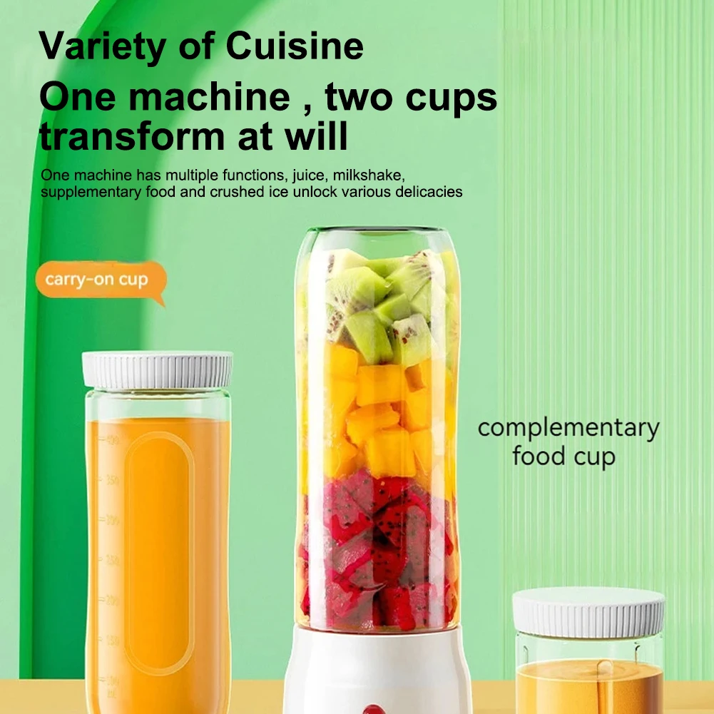 Portable Blender 40W Rechargeable Mini Juicer Personal Drink Mixer Powerful 10 Sharp Blades Smoothie Blender Food Handheld Mixer 3