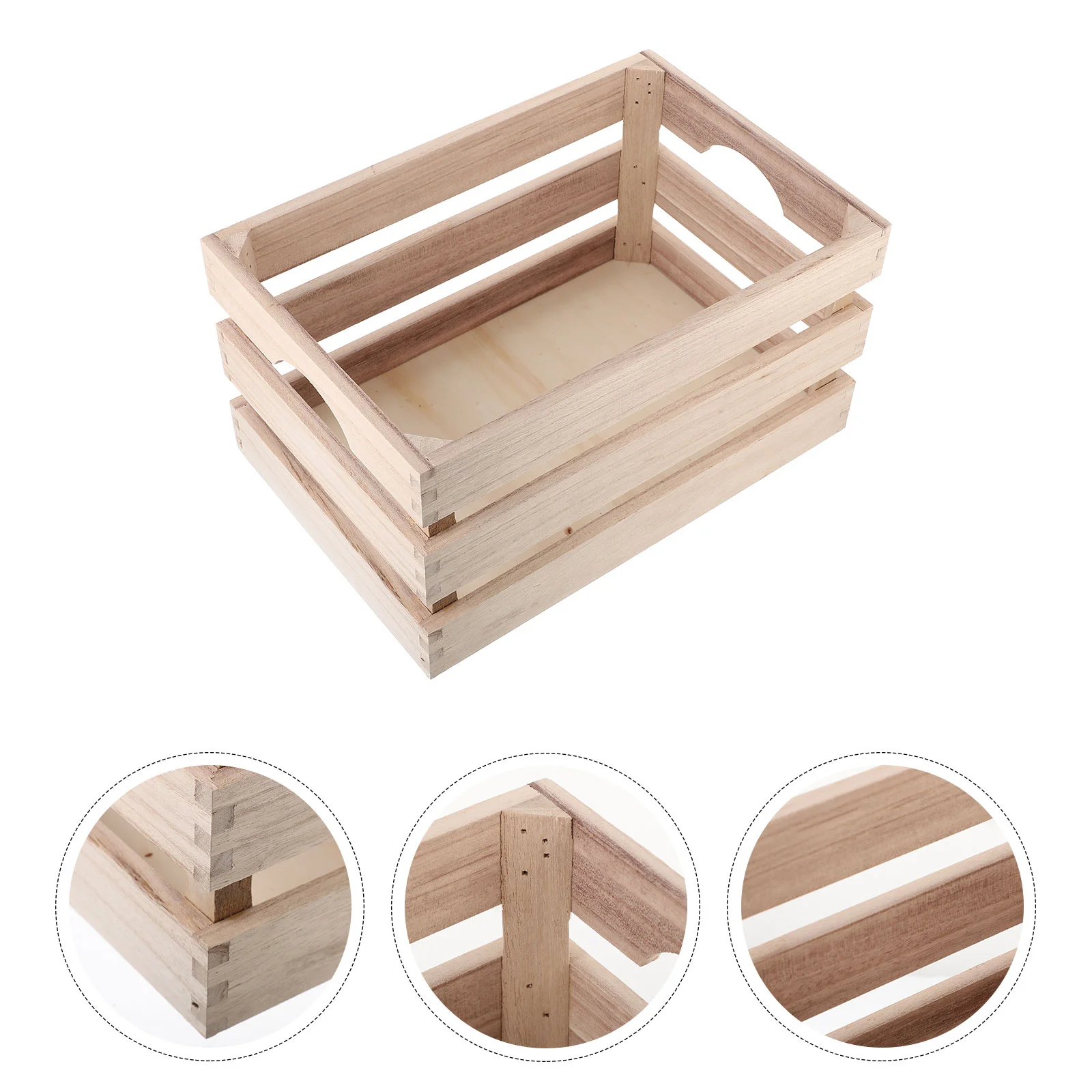 

Wooden Storage Box Display Basket Pencil Holder Desktop Container Baskets Toy Bins Bamboo Organizer