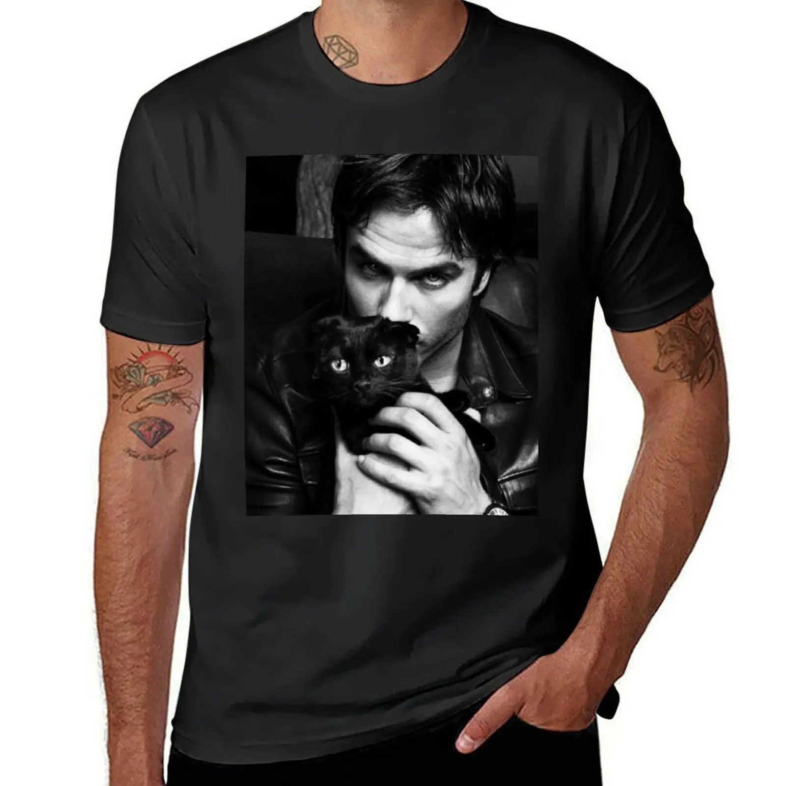 Ian somerhalder 남성 그래픽 티셔츠 팩, 오버사이즈 반팔 티, 소년 및 백인