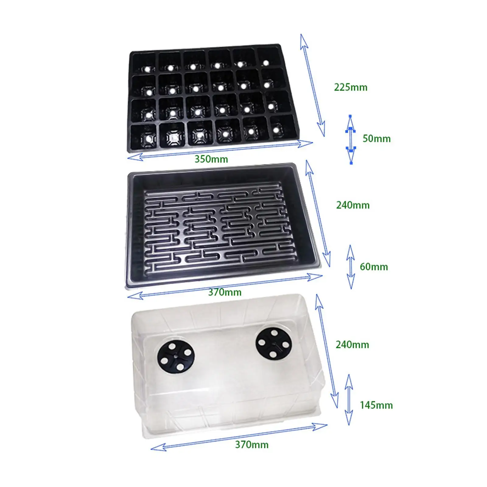 Seedling Tray Lightweight Reusable Labor Saving with Vented Domes Time Saving 24 Holes Propagation Tray for Fruit Seeds Growing