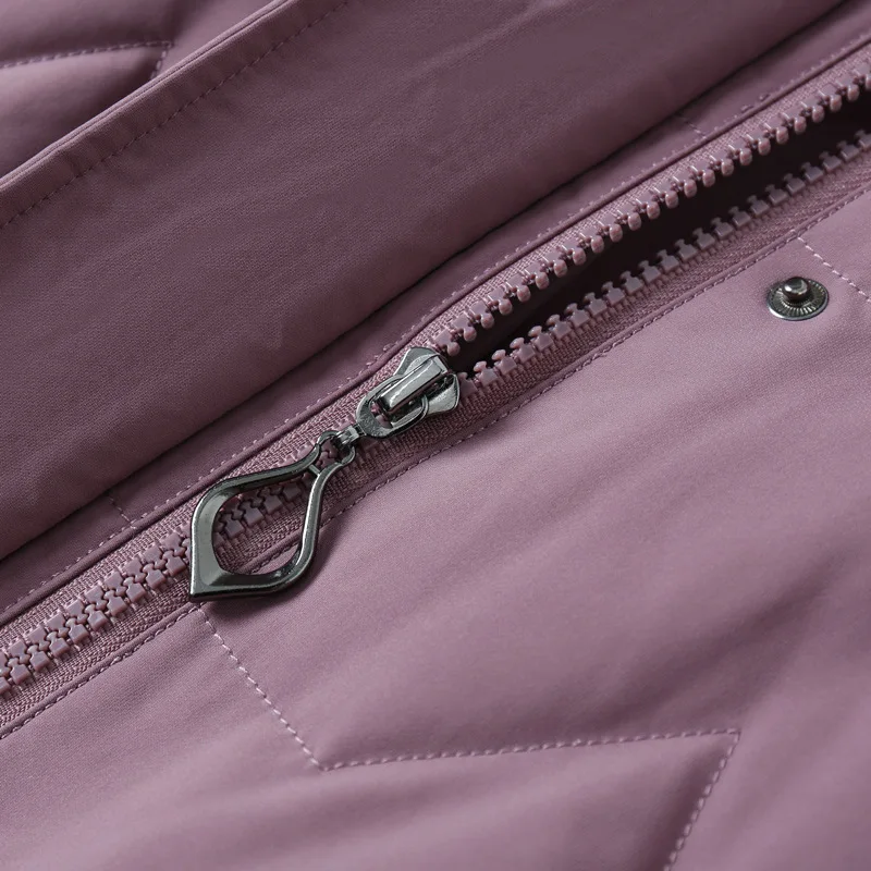 Real Fox Fur Collar White Eiderdown Down Jacket Women Long Large Size Loose Winter Coat Embroidered Coat for Middle-aged