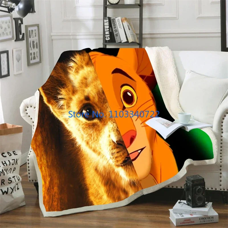 

Anime Simba The Lion King Warm Soft Fleece Children's Blanket Throw for Bed Sofa Nap Blankets 150x200cm Boy Girl Festival Gift