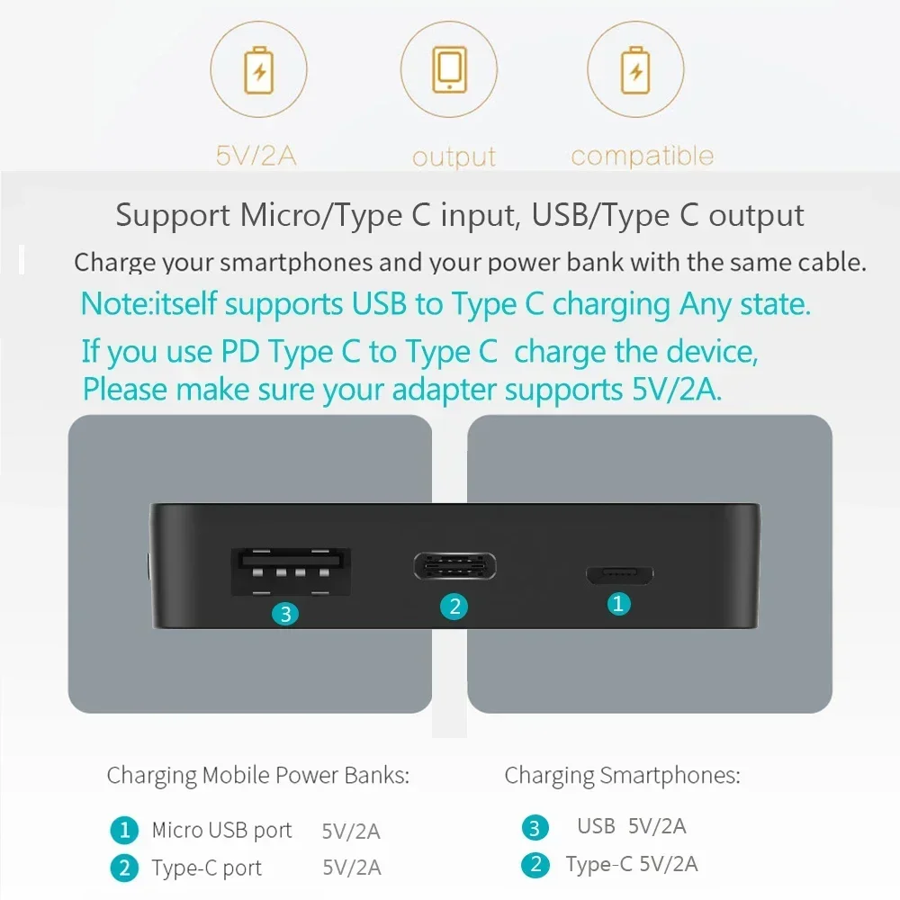 FERISING Slim Mini Power Bank 5000mAh Portable PowerBank 5000 mAh USB Typc C PoverBank External Battery Charger For Xiaomi Banks 4