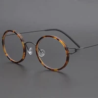 Дания Бренд Титановая оправа для очков Мужчины Женщины Резиновые круглые безвинтовые очки Сверхлегкие очки Дизайнерские оправы ручной работы