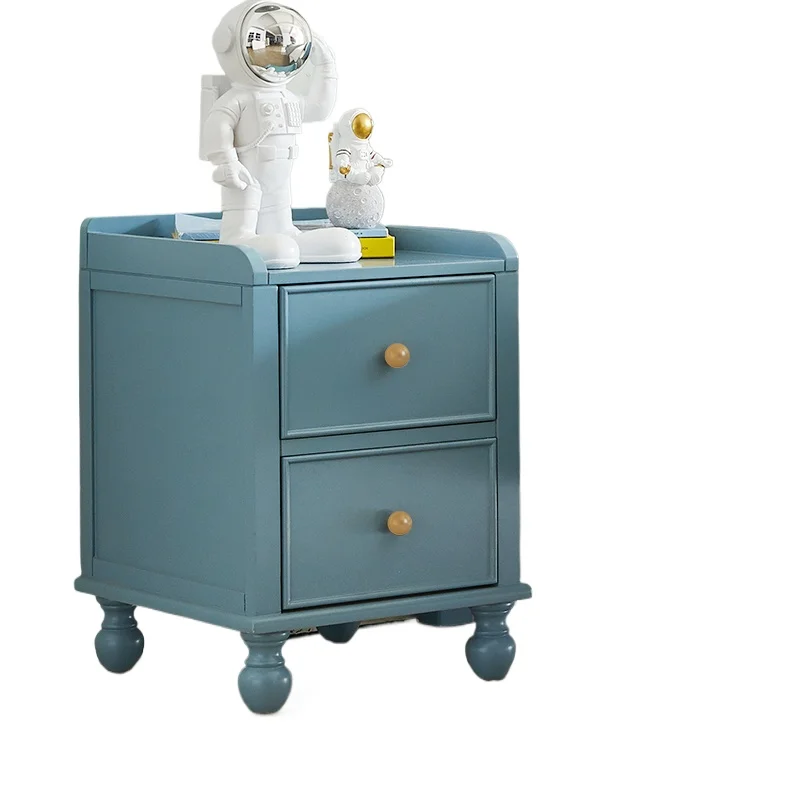 1 American children's bedside table mini simple solid wood storage locker