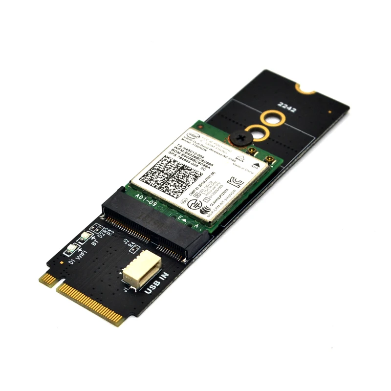 M.2 Wifi Adapter M.2 M Key to A+E Key Slot Wifi Bluetooth Network Card NGFF NVMe PCI express SSD Port to E key Slot Wifi Adapter — view 6