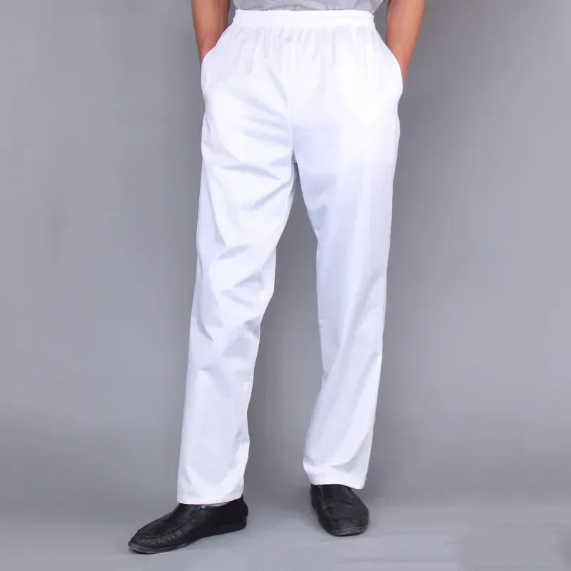 

Quality Hotel Restaurant Trousers Chef Bakery White High Work Catering Uniforms Pants Kitchen Clothes Zebra Elastic Cooker