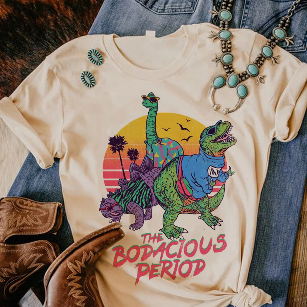 Maglietta Dinosauro Donna Divertente Y2K Comic Tee Girl Designer Comic Abbigliamento