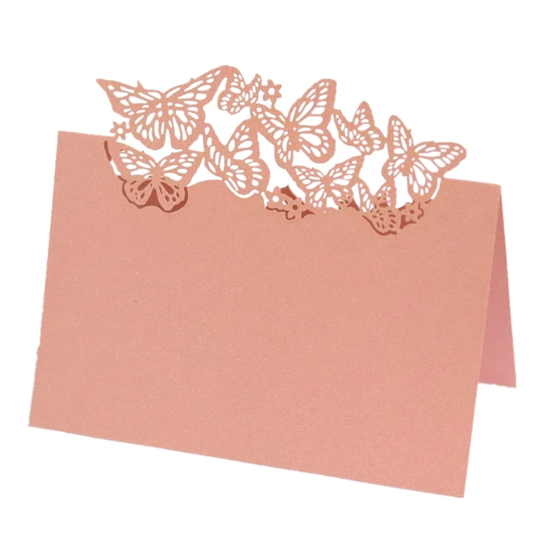50/100pcs Hollow Butterfly Place Cards Personalized Laser Wedding Seat Card Table Decor for Party Business Reception Name Cards