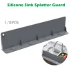 Kitchen Sink Water Splash Guards Sucker Flaps Silicone Waterproof Splatter Screen Dish Fruit Vegetable Washing Anti-water Board 1
