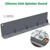 Kitchen Sink Water Splash Guards Sucker Flaps Silicone Waterproof Splatter Screen Dish Fruit Vegetable Washing Anti-water Board 1