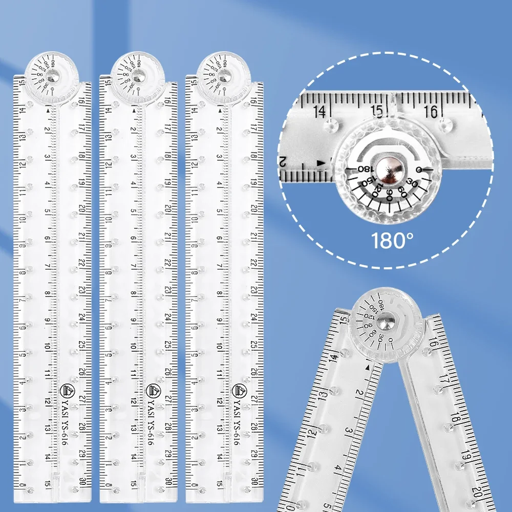 투명 눈금자 아크릴 30cm 접이식 직선 눈금자 그리기 배선 크리 에이 티브 도구 학생 키즈 편지지 학교 용품