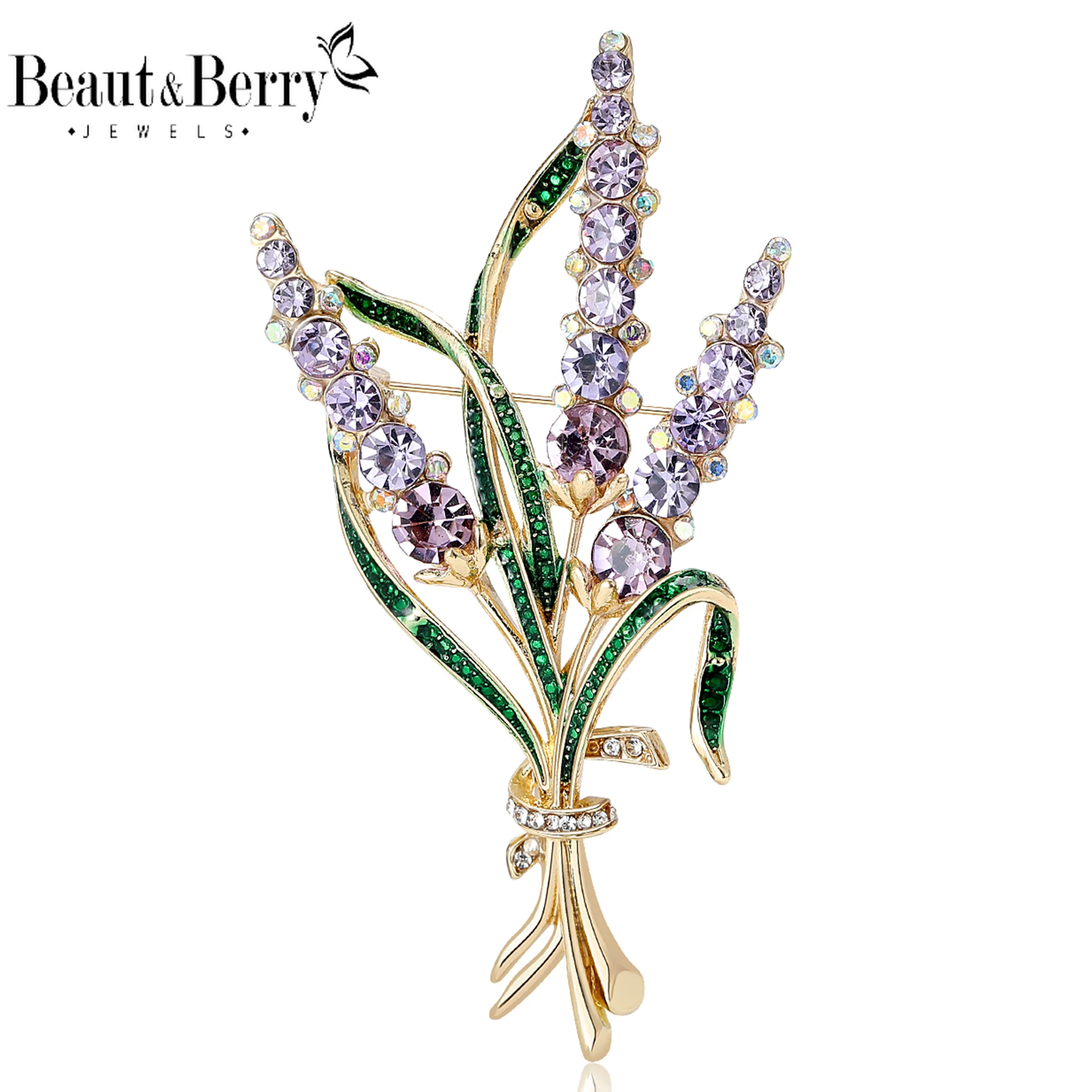 Rhinestone Ear of Wheat Brooches for Women Unisex Plant Pins 3-color Available Casual Party Accessories Gifts