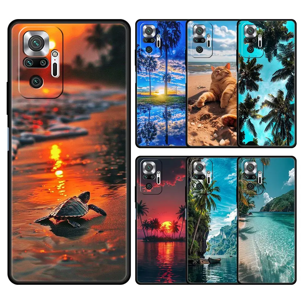 Tropical Palm Tree Silicone Phone Case - Summer Beach Design