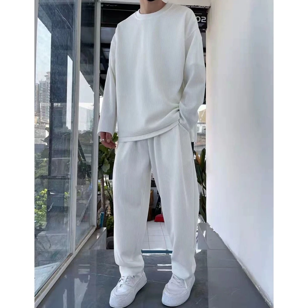 Tracksuit Men 2 Piece Set Hip Hop Men Sports Wear Fashion Clothing Solid Color Sweatsuit Jogging Suit Men Running Clothes