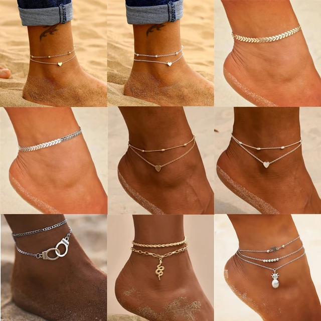 Modyle 3pcs/set Anklets for Women Foot Accessories Summer Beach