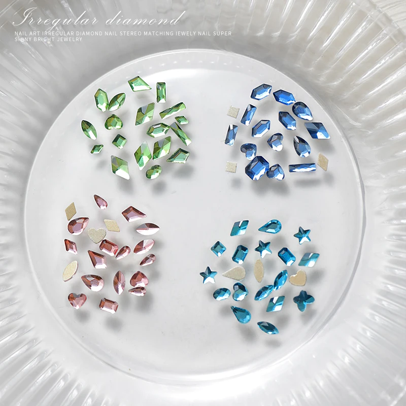 Diamantes de imitación para decoración de uñas, cristales variados