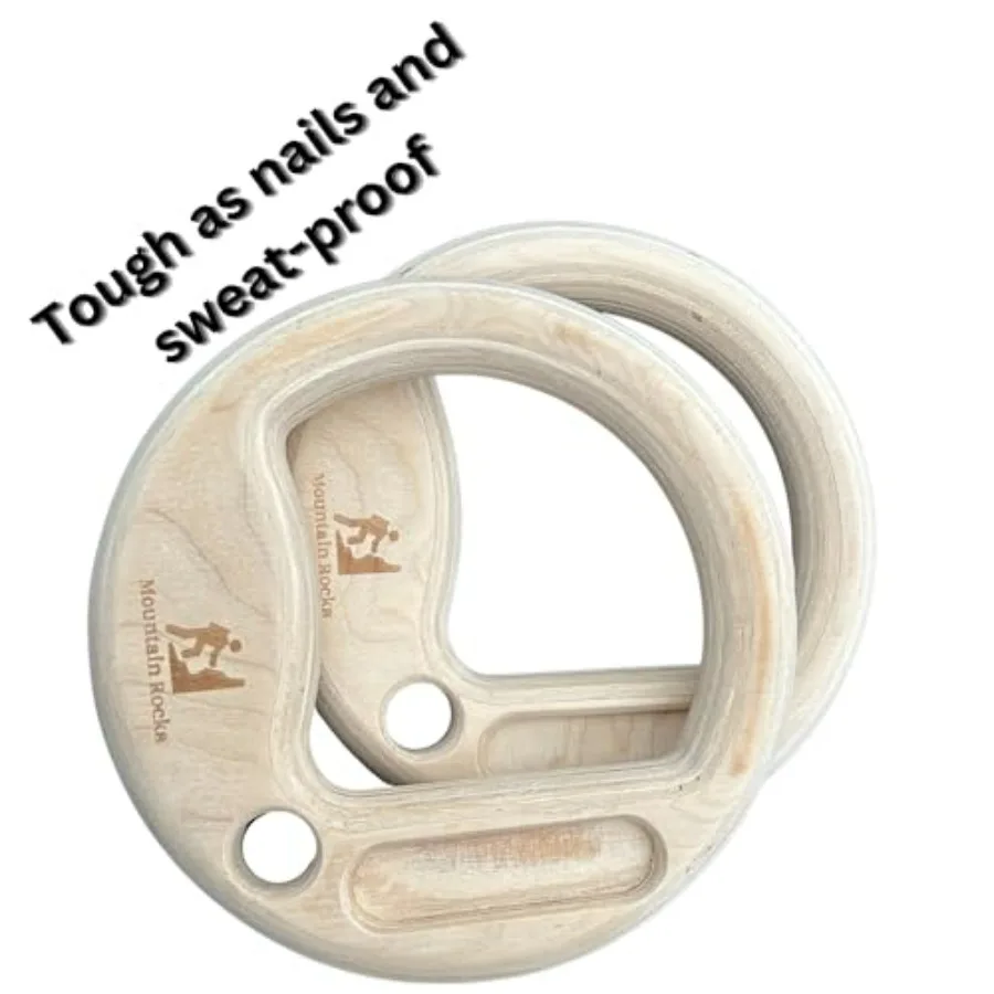 Wood 32mm Gymnastic Rings with Finger Training hangboard | Wooden Gymnastics Rings | Portable Finger Training Board | Hang Grip