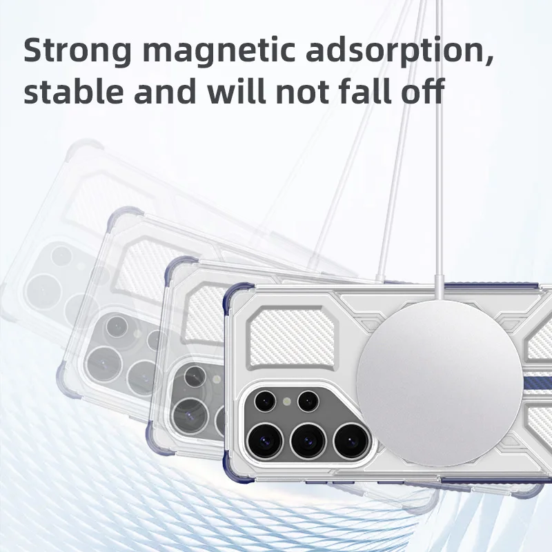 Magnetic Military Armor Phone Case with Wireless Charging & Anti-Drop Protection