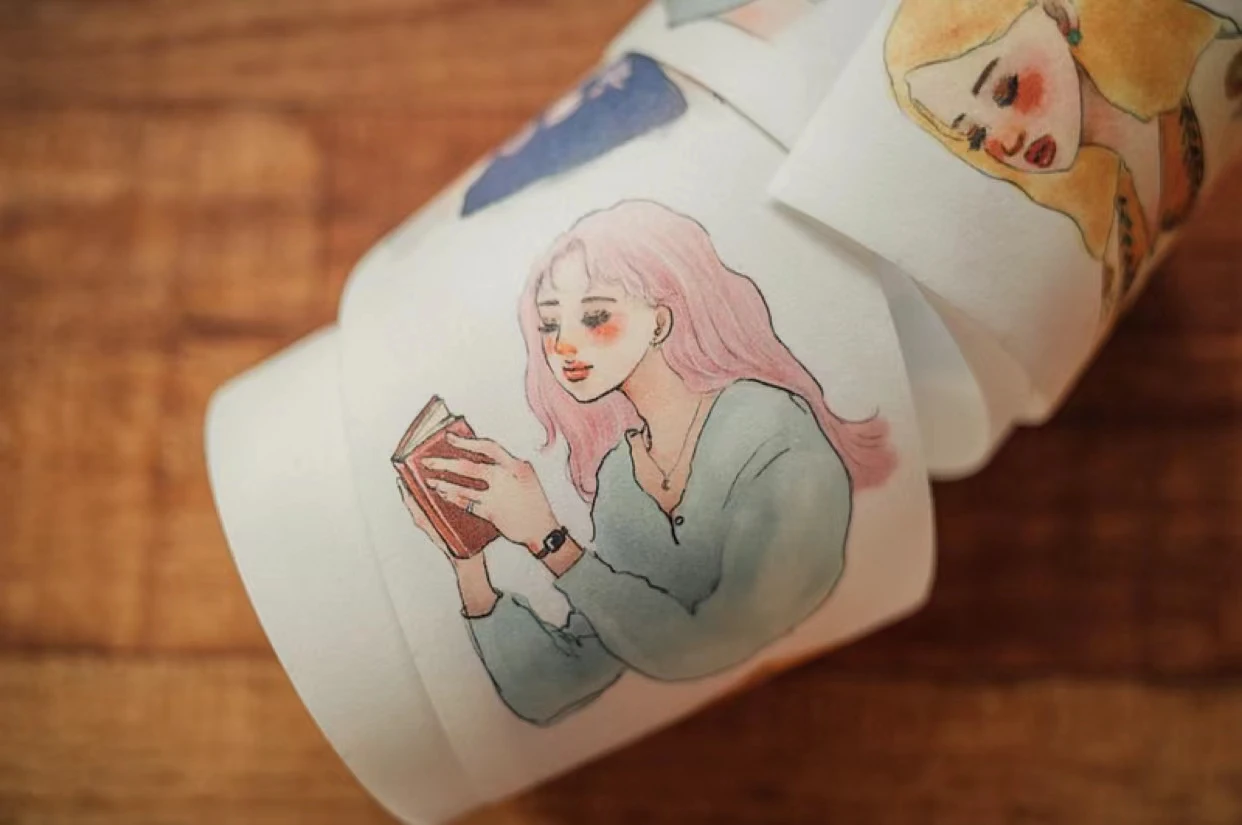 La Dolce Vita Studio 빈티지 백 꽃의 노래2 카드 제작용 Washi 테이프 DIY Scrapbooking 계획 스티커