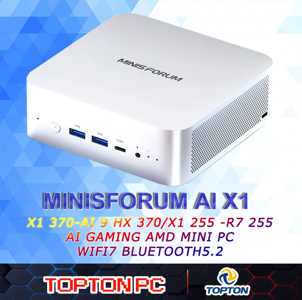 MINISFORUM AI X1 370 255 Mini PC AMD Ryzen AI 9 HX 370 R7
