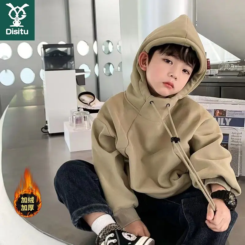 

Модные детские повседневные флисовые толстовки, свитшот с длинным рукавом, бархатный теплый мягкий хлопковый пуловер, зимние свободные топы для мальчиков и девочек