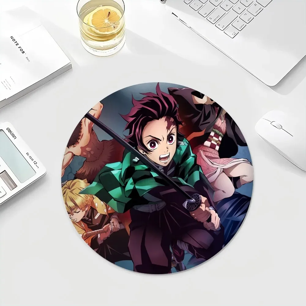D-DemonS S-Slayer Non-slip Round Office Computer Desk Mat Table Keyboard Big Mouse Pad Laptop Cushion Non-slip for PC Gamer 5