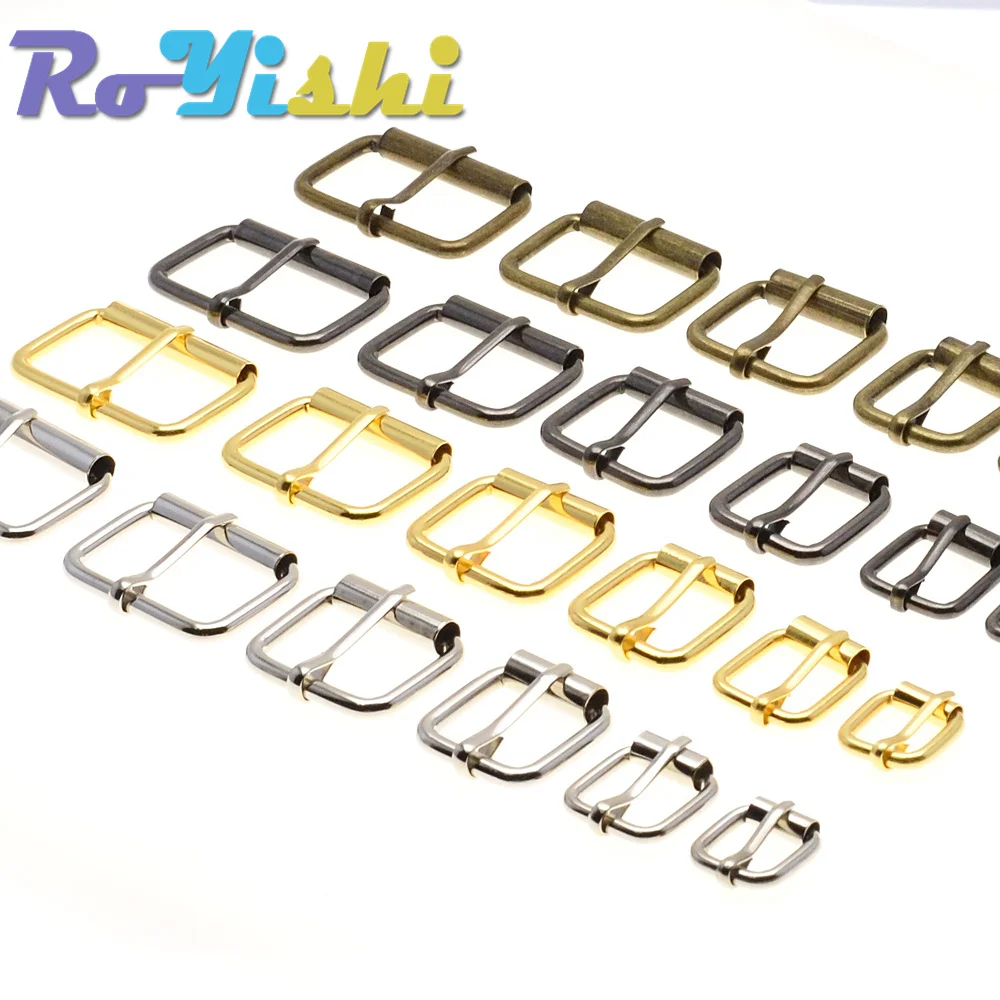 5 Pcs Metal Wire Formed Half Single Roller Belt Buckles for Hand Bag Shoe StrapRectangle Ring Leather Craft Repair DIY Decor