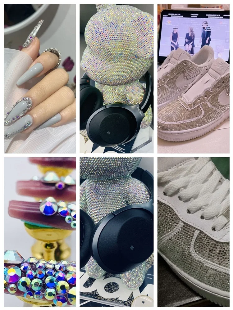 VDD 281 M Grüne SS6-SS30 Nicht-Hotfix-Glas-Strasssteine Kristall-Steine mit flacher Rückseite für Nail-Art-Zubehör DIY-Handwerk – Detail 8