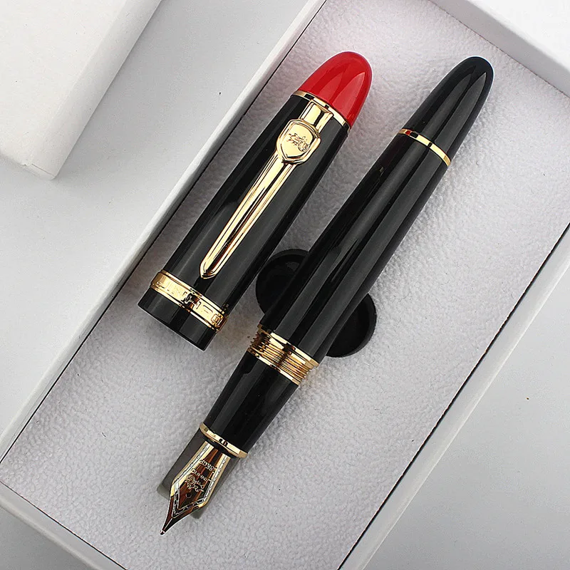 Luxury Quality Jinhao 159 Metal Black red Fountain Pen Financial Office Student School Stationery Supplies Ink Pens