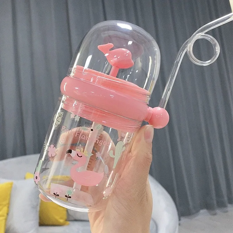 Kids Water Sippy Cup Creative Cartoon Baby Feeding Cups with Straws Leakproof Water Bottles Funny Whale Water Spray Drinking Cup