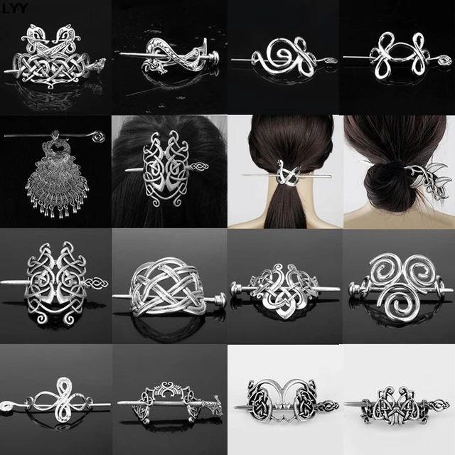 Horquillas medievales nórdicas para mujer, accesorios de cabello Vintage  para niña, accesorios de vikingos, joyería de fiesta - AliExpress