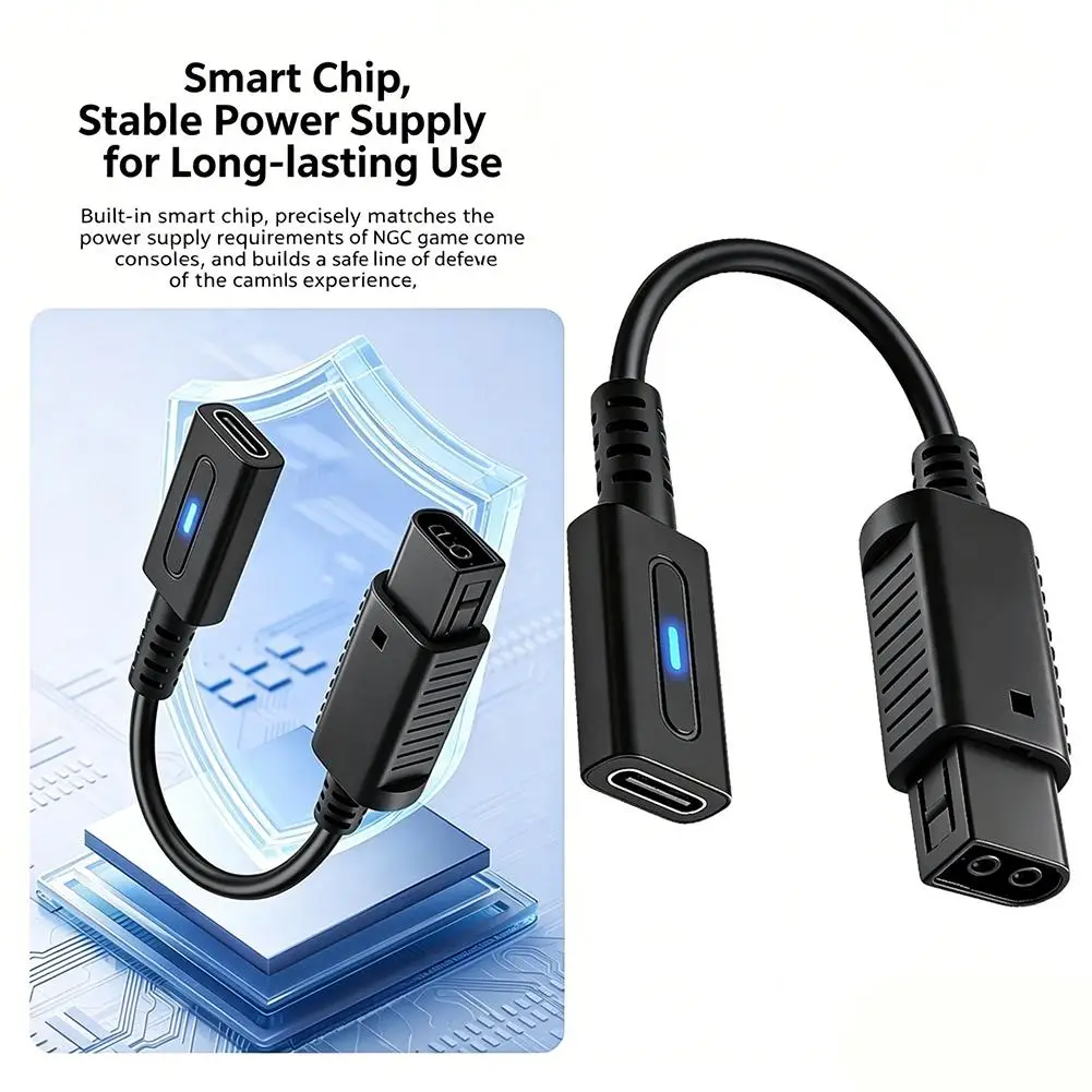 닌텐도 게임큐브용 NGC 콘솔 USB C 게임용 전원 공급 케이블 12cm 타입 C 45W PD 충전 케이블