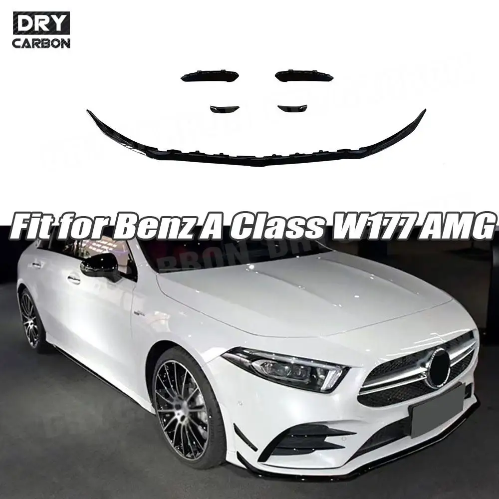 

Передний бампер в стиле, передний спойлер, щитки, Canard для Mercedes Benz A Class W177 A35 AMG Sedan Gran Coupe 2019 2020 2022